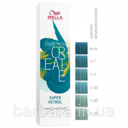 Відтінкова фарба Татойча яскрава фарба Wella Professional Color Fresh CREATE Super Petrol