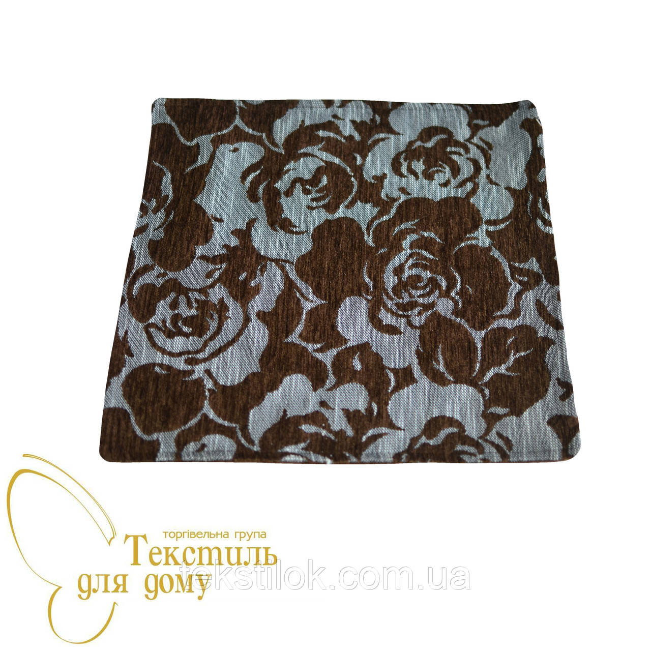 Наволочка декоративная рельефные цветы BURGAZ, коричневый - фото 1 - id-p64017133