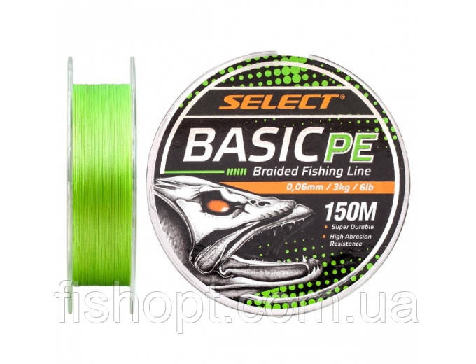 Шнур Select Basic PE 150m (салат.) 0.18mm 22lb/9.9kg