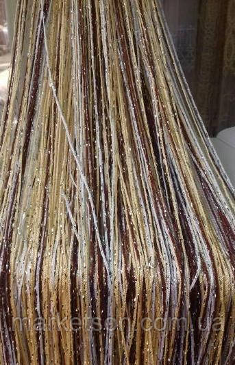 Штори нитки кисея веселка, дощ, локшина з люрексом