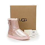 Жіночі уги на змійці UGG Australia Double Zip Classic (Pink) 36 розмір, фото 2