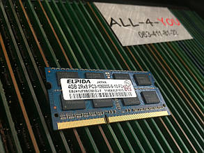 Оперативна пам'ять Elpida DDR3 4GB SO-DIMM PC3 10600S 1333mHz Intel/AMD