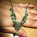 Срібне кольє намисто з хромдіопсидами та турмалінами, фото 2