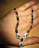 Срібне Яскраве кольє з турмалінами, фото 7