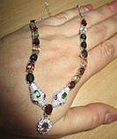 Срібне Яскраве кольє з турмалінами, фото 2