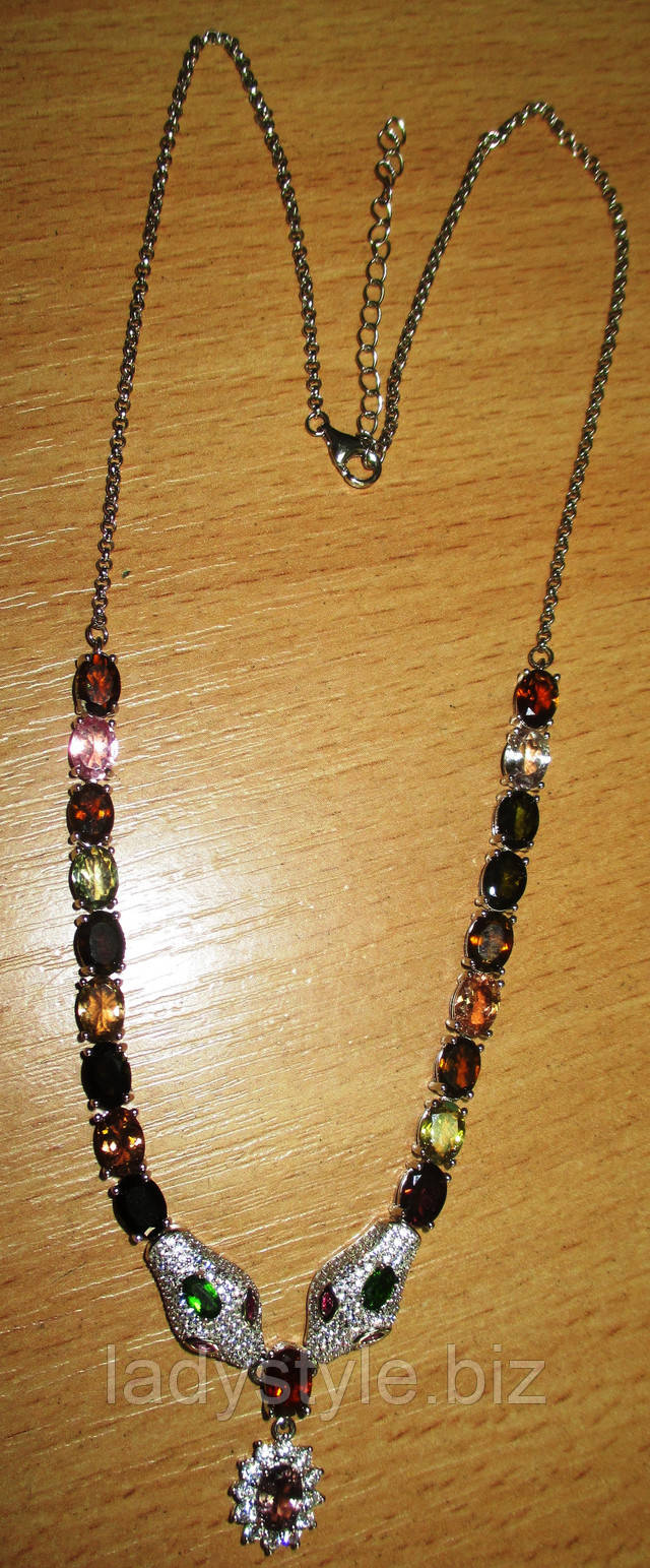 Серебряное колье с турмалинами от студии LadyStyle.Biz украшения купить серебро кольцо мужской перстень сапфиры звезда купить