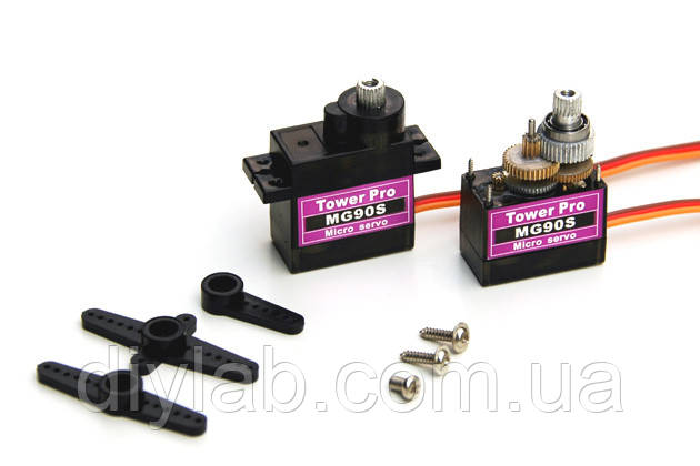 Сервопривід MG90S 2.2кг/см, 0.08сек