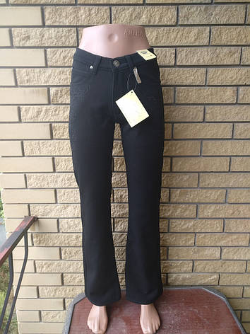 Джинси жіночі зимові на флісі з високою посадкою полубатальные LAFEDINA, фото 1