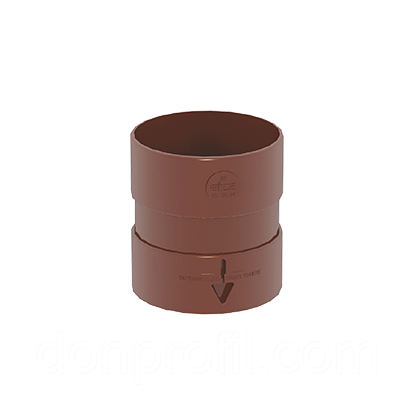 Муфта водостічної труби 85 мм коричнева