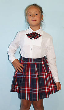 Блузка сорочка біла для дівчинки з краваткою "Британії"