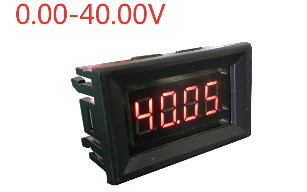 Вольтметр D-SUN DC 0-40 В два знаки після коми (червоні цифри)
