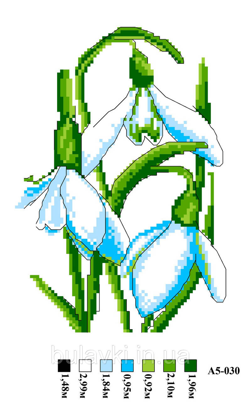 Набір канва з нитками А5 030 Квіти