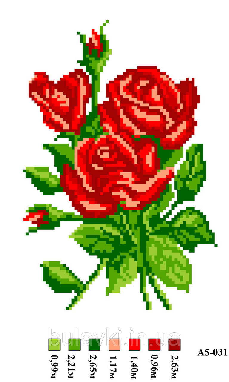 Набір канва з нитками А5 031 Троянди