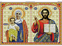 Схема вишивки бісером - Ісус і Богородиця (Вінчальна пара)