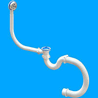 Сифон (SV 02.02) для ванни неіржавкий випуск 1 1/2" гофрошланг Santehplast