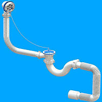 Сифон (SV 02) для ванни неіржавкий випуск 1 1/2" Santehplast