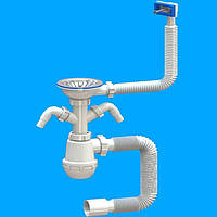 Сифон (MSM-02) для миття з двома відводами випуск 3 1/2" Santehplast