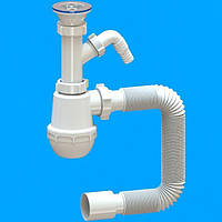 Сифон (MS-03) для миття та пральної машини випуск 1 1/2" Santehplast