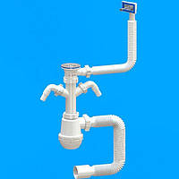 Сифон (M-05.02) для миття пральної та посудомийної машини випуск 1 1/2" Santehplast