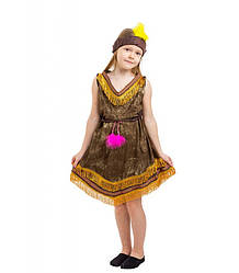 Карнавальний костюм ІНДІАНКА, ПОКАХОНТАС для дівчинки 4,5,6,7,8,9 років, дитячий національний костюм ІНДІАНКИ
