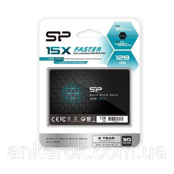 SSD накопитель Silicon Power A55 128GB 2.5" SATA (SU128GBSS3A55S25AC)