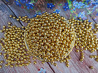 Жемчуг искусственный, 6 мм, цвет золото, 10 грамм (~95 шт).
