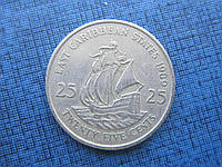 Монета 25 млн Британські Карибські штати 1981 1987 1989 1996 корабель вітрильник 4 роки ціна за 1 монету