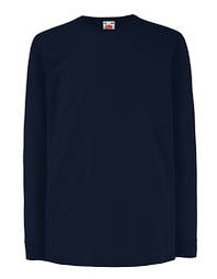 Футболка з довгим рукавом дитяча лонгслів 61-007-0 Глибокий темно-синій, 3-4 5-6