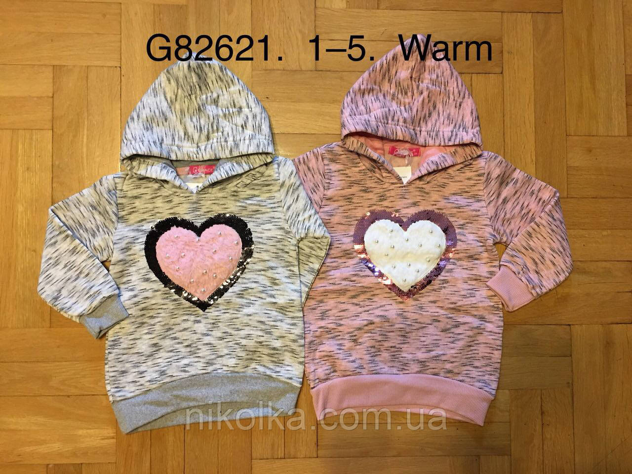 Толстовка з начосом для дівчаток оптом, Grace, 1-5 років, Арт.G82621