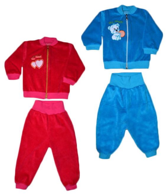 Костюм дитячий велюровий 01362 Сашенька з вишивкою, р.р.22-28