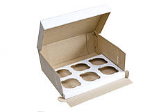 Коробка для кексів, капкейків, мафінів на 6 шт.
