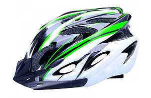Шолом велосипедний Avanti AVH-001 чорний / білий / зелений (avh-001-green) — 54 - 58 см