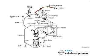 Трос стоянкового гальма задній правий Nissan Leaf ZE0 (10-12) 36530-3NA0A, фото 2