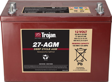 Акумулятор - 89 Ач, 12В TROJAN 27-AGM - гелеві