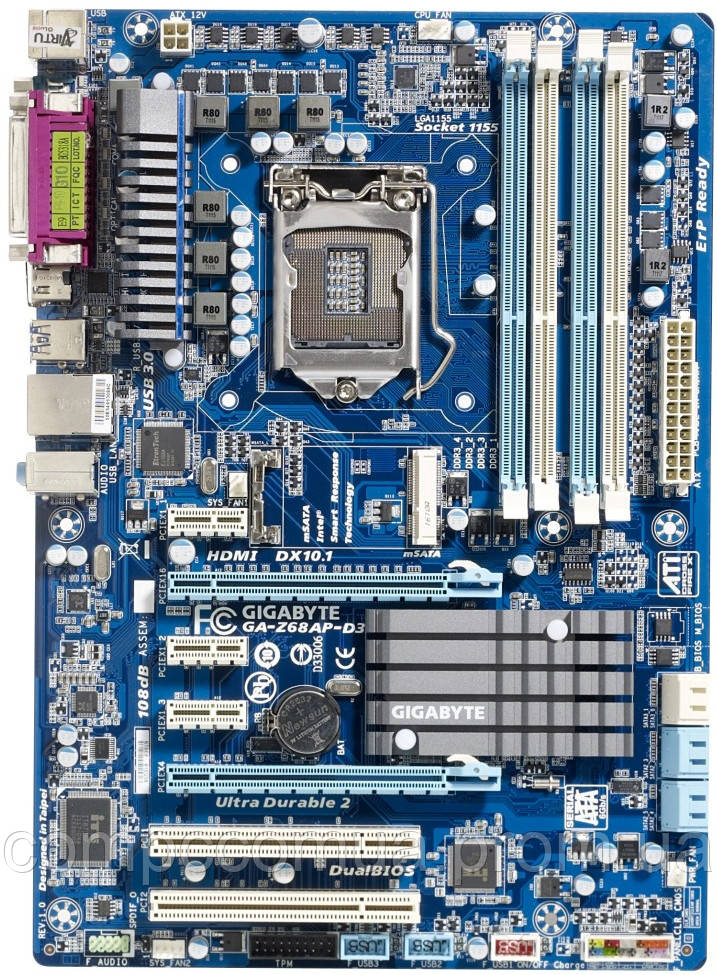 Gigabyte GA-Z68AP-D3 rev.1.0 + Intel Core i5-3330 (s1155, Intel Z68, PCI-Ex16) - фото 4 - id-p775101550