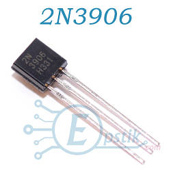 2N3906 транзистор біполярний PNP 40В 200мА TO92
