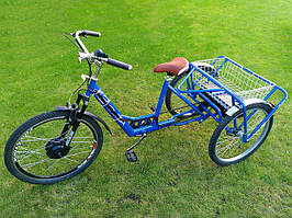 Триколісний велосипед 3-колеса 36В 400ВТ (редукторний мотор та ЛЕД дисплей 900S) на свинцевих батареях.