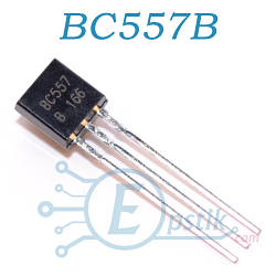 BC557B транзистор біполярний PNP 30В 0.1А TO92