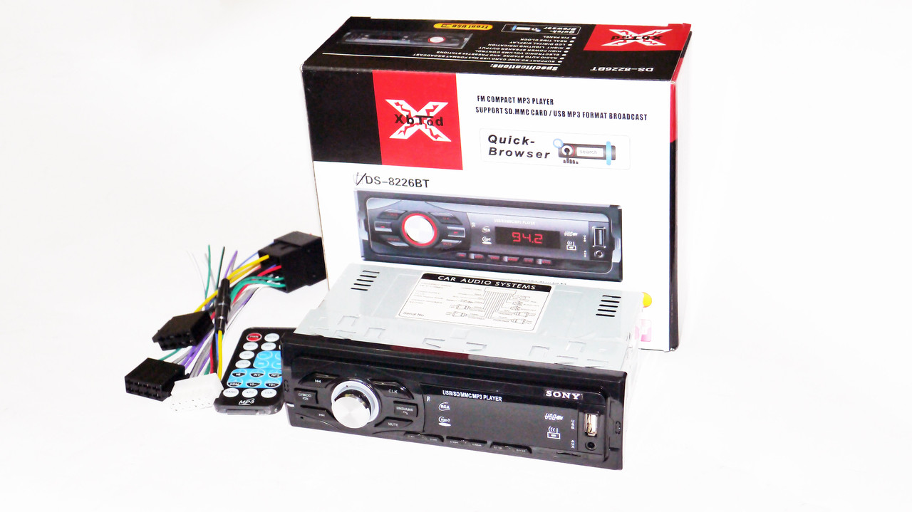 Автомагнітола 8226BT ISO Bluetooth, MP3, FM, USB, SD, AUX