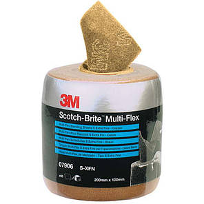 3M 07905 Sсotch-Brite™ CF-SR - Листи скотч-брайт в рулоні, 150х 115 мм S XFN мідний, 35 аркушів, фото 4