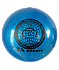 Блискучий м'яч для художньої гімнастики діаметр 19 см. Колір синій із блискітками для дівчаток юніорів, фото 4