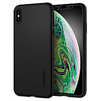 Чохол та скло Spigen для iPhone XS Max - Thin Fit 360, Black (065CS24846)