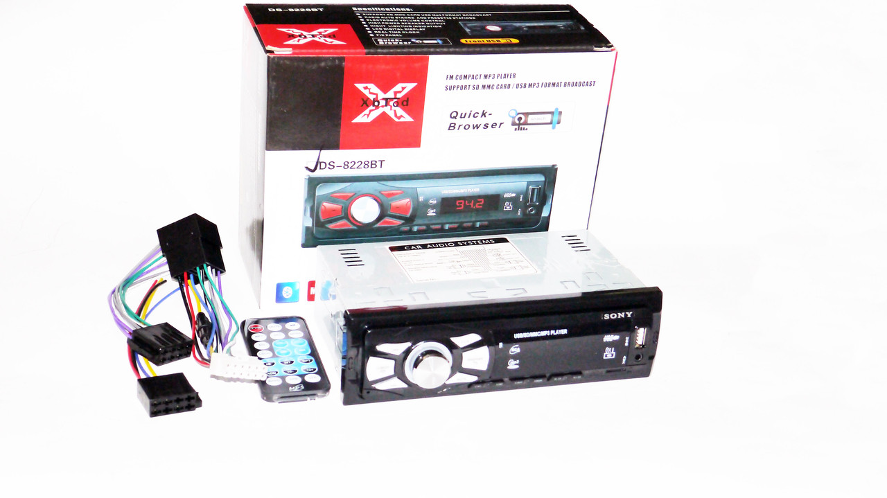 Автомагнітола 8228BT ISO Bluetooth, MP3, FM, USB, SD, AUX