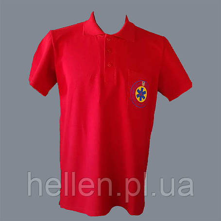 Футболка Поло червона жіноча з накаткою, М, фото 1