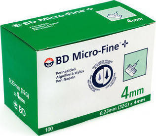 Голки BD Microfine 31G (0,23х4 мм) для інсулінових шприц-ручок .