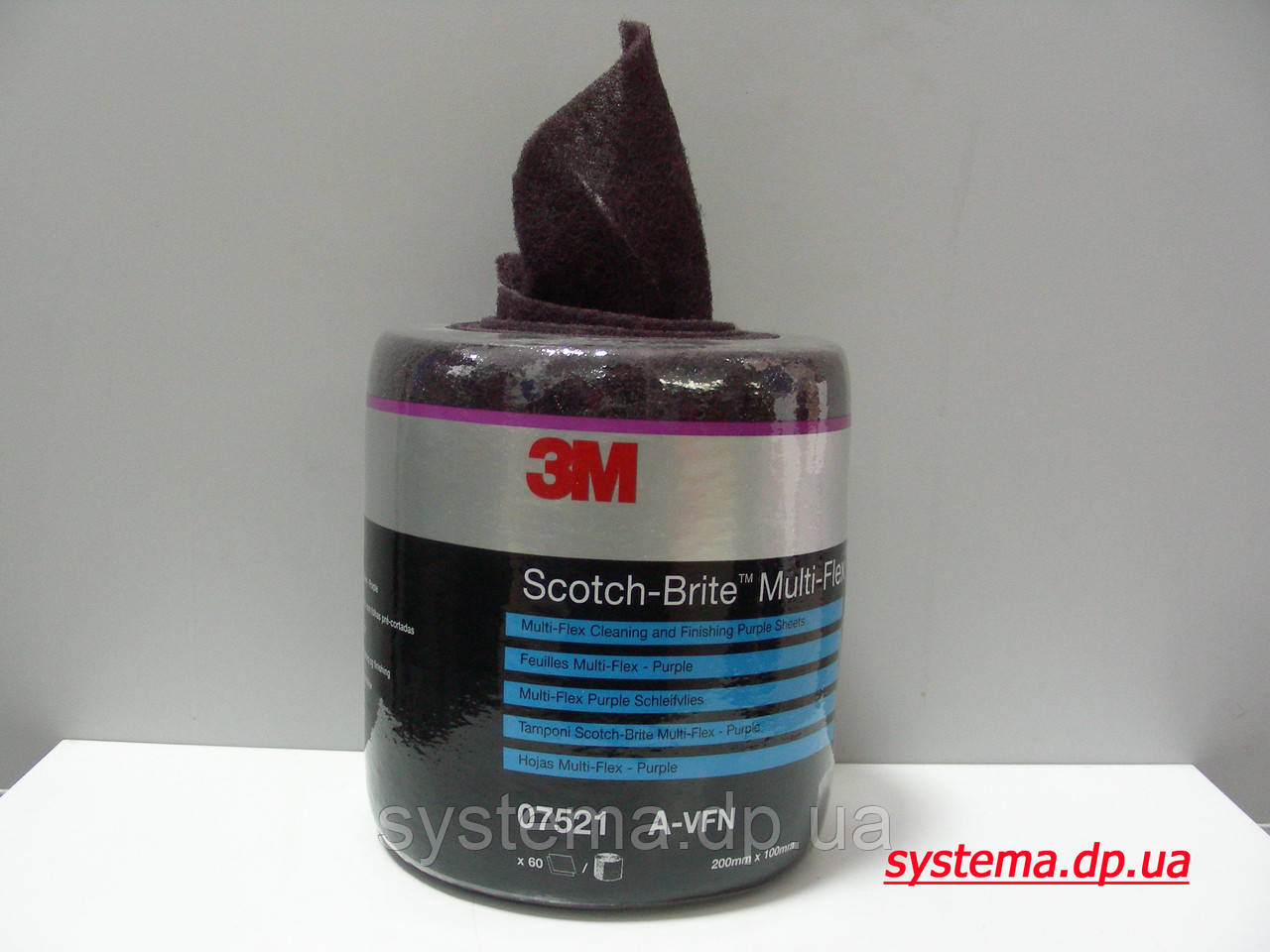 3M 07521 Scotch-Brite™ MX-SR Multi-Flex - Листи скотч-брайт в рулоні 200х100 мм A VFN, пурпурний, 60 аркушів