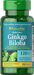 Гінкго Білоба Ginkgo Biloba Puritan's Pride 120 мг. 100 капс пуританс прайд .