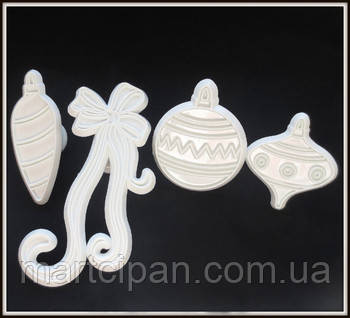 Набір вирубок Ялинкові іграшки з 4 од., фото 1