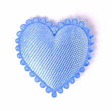 Серце 1,8*2 см (матеріал сатин) колір синій