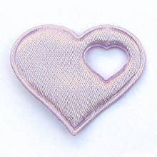 Серце 4*4,3 см (матеріал сатин) колір бузковий